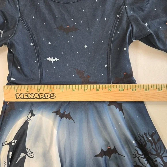 Halloween Dress Girls Size L 5-6 Bats Moon Spooky Kids Costume Holiday Party - Picture 3 of 10